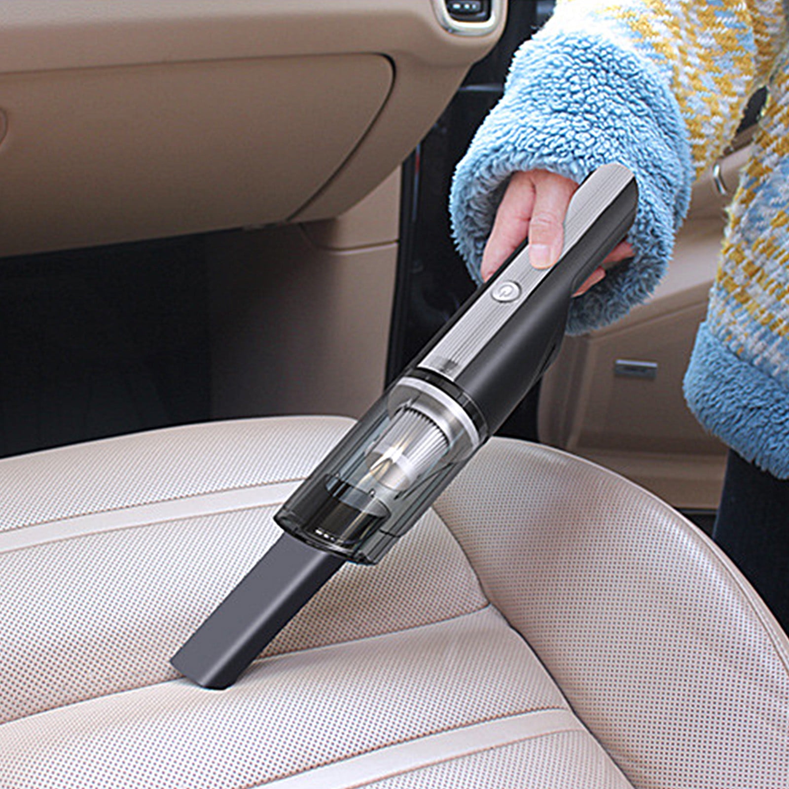 Snmubt 120W Handheld Car Vacuum Cleaner Portable Rechargeable Wireless Mini Vac, Wet/Dry High Power Suction for Car Interiors Daily Commute
