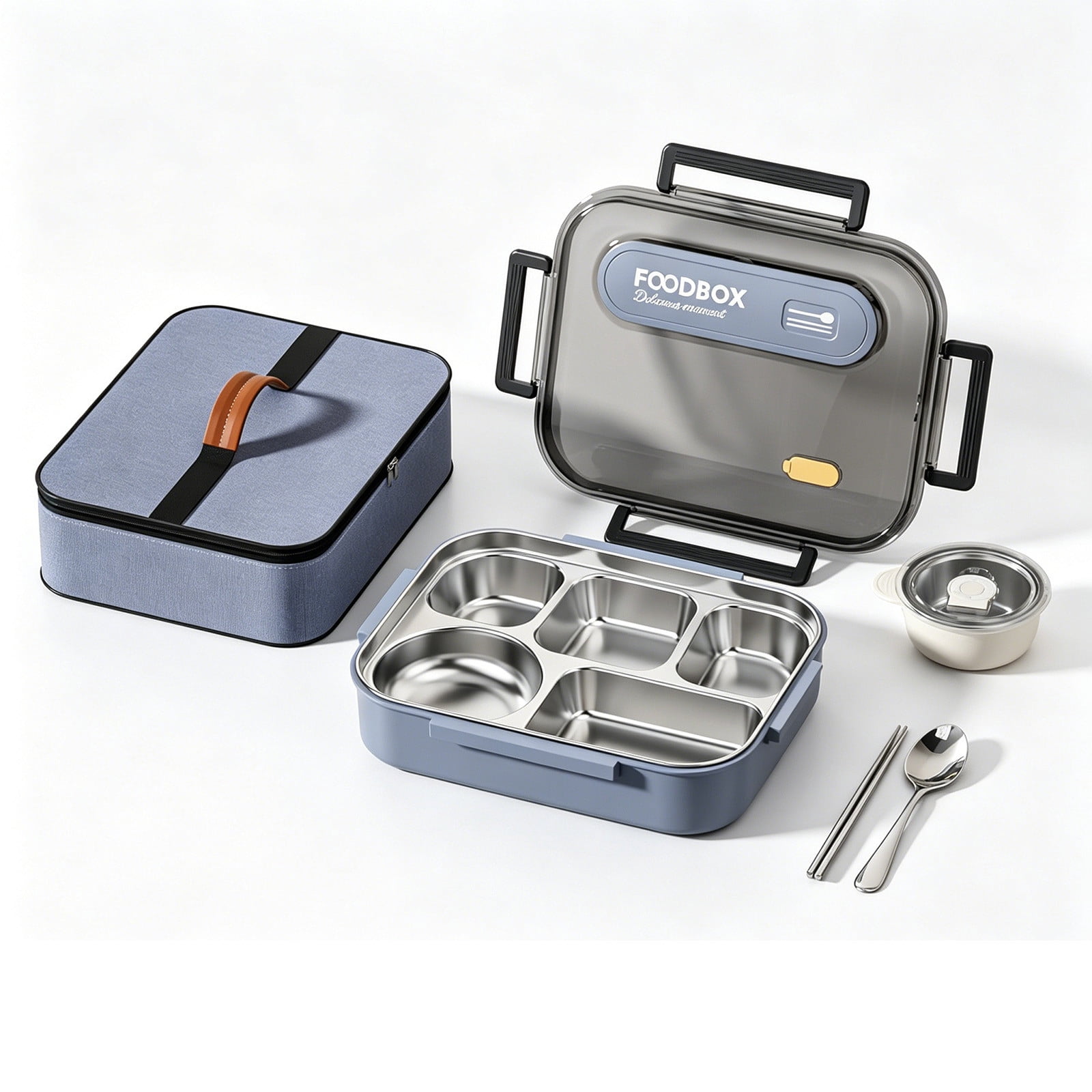 Snmubt 2800ml 316 Stainless Steel Bento Box, 5-Compartment Leakproof ...
