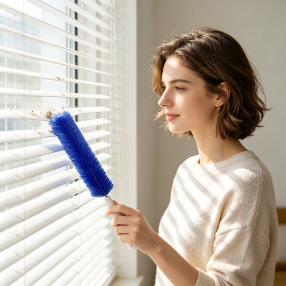 Snmubt 2PC Bendable Microfiber Duster, Flexible Cleaning Brush for Blinds & Keyboards, Reusable Dust Remover for Home & Car, A