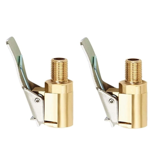 Snmubt 2Pcs Car Inflator Pump Copper Nozzle Adapter, Locking Brass Air Chuck Clip Connector 8mm, Tire Inflating Accessories, Automotive Gift for Men