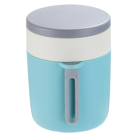 Snmubt 304 Stainless Steel Breakfast Cup Insulated Cup with Lid Spoon Large Capacity Milk Cup Breakfast Porridge Cup Soup Cup Oatmeal Cup (Sky Blue)