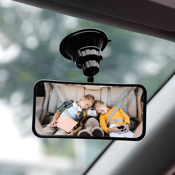 Snmubt 360° Rotating Viewing Mirror, Suction Cup Car Rearview Mirror for Child Monitor, HD Glass Auto Safety Mirror, Christmas Gift