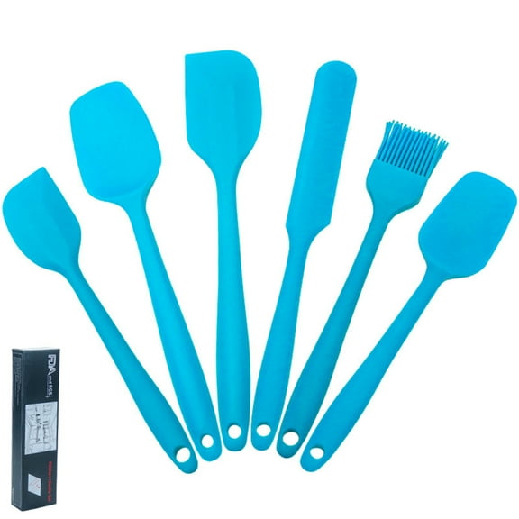 Snmubt 6 Piece Spatula Set Kitchen Spatula Utensil Set (Blue)