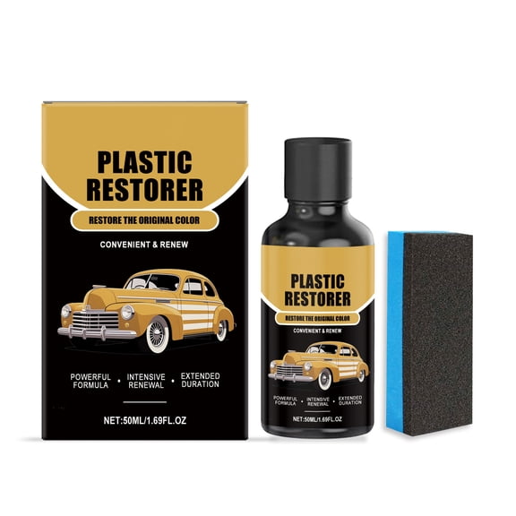 Snmubt Automotive Plastic Parts Retreader 50ml, Interior and Exterior Trim Real Cleaner, Great Gift for Car Maintenance, Restore Faded Possessions