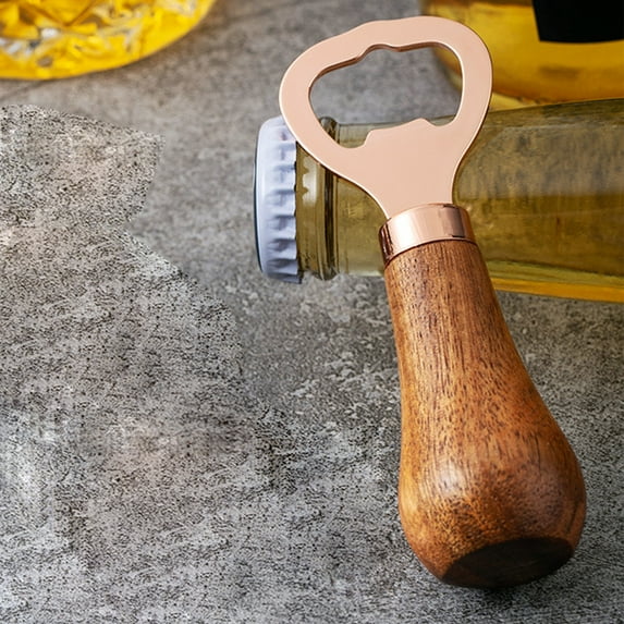 Snmubt Beer Bottle Opener Suitable for Refrigerator Room Kitchen Restaurant and Party Labor-Saving Convenient Storage with Magnet Men Husband (Rose Gold, Stainless Steel)
