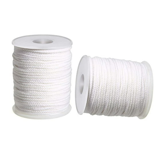 Snmubt Braided Candle Wick Spool 200 ft Cotton Candle Wick Roll Core Braided Wick for Candle Making and Candle DIY (As Shows)