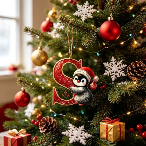 Snmubt Christmas Alphabet Tree Ornament, Letter S Holiday Character ...