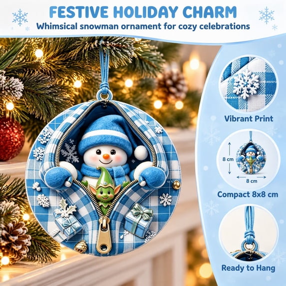 Snmubt Christmas Hanging Ornaments, Scarf Character Design with Blue ...