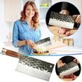 thumbnail image 1 of Snmubt Cleaver Knife For Meat Cutting Hand Forged Chef Knife High Carbon Steel Kitchen Knife For Chopping Vegetable (Black), 1 of 9