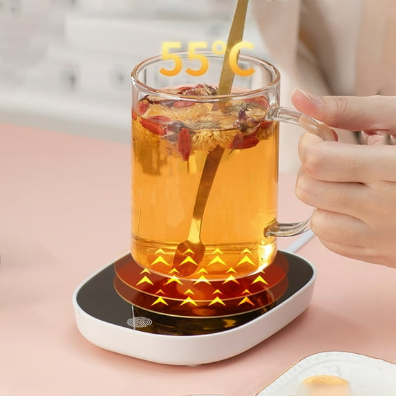 Snmubt Coffee Mug Warmer Electric Beverage Warmers For Office Home Desk Use Smart Cup Warmer Thermostat For Hot Coffee Tea (White)