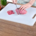 thumbnail image 1 of Snmubt Cutting Boards For Kitchen Cutting Boards Plastic Cutting Board Non-Slip Kitchen Chopping Board With Hanging Hole Handle For Meat Veggies Cutting Boar (White), 1 of 7