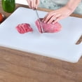 thumbnail image 1 of Snmubt Cutting Boards For Kitchen Cutting Boards Plastic Cutting Board Non-Slip Kitchen Chopping Board With Hanging Hole Handle For Meat Veggies Cutting Boar (White), 1 of 7