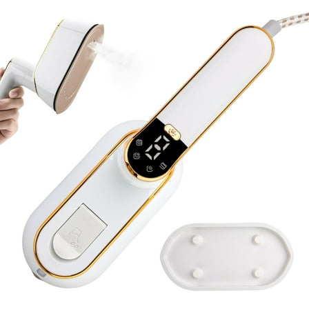 Snmubt Digital Display 3-Speed Steam Handheld Hanging Iron Iron Travel Iron European Standard (White)
