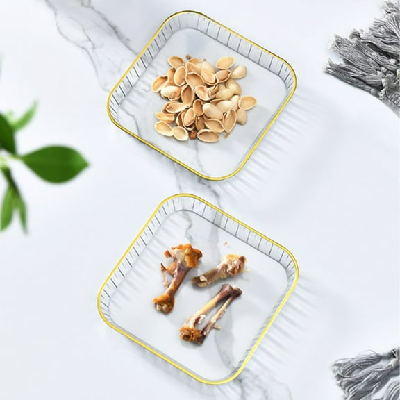 Snmubt Dining Table Dish Set Kitchen Cutlery 3 Colors Dinner Dish Wash Fruit Restaurant Chips Fry Chicken Snacks Groceries (White, Plastic)