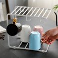 thumbnail image 1 of Snmubt Double Cup Draining Rack Home Coffee Cup Hanging Rack Mug Glass Cup Organizer Shelf (White), 1 of 6
