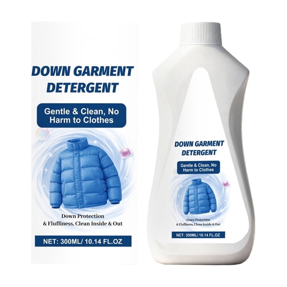 Snmubt Down Jacket Light-Weight Detergent 300ml, Gentle Cleaner for Down & Feather, Hand & Machine Wash, Removes Stains & Odors, Keeps Loft