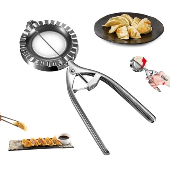 Snmubt Dumpling Maker Press Empanadas Maker Press Stainless Steel Kitchen Dumpling Mould Dough Press Diy Quick Lazy Making Dumpling Machine (Sliver)