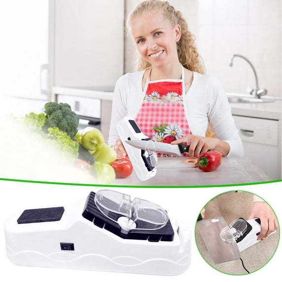 Snmubt Electric Knife Sharpener Usb Electric Sharpener Hand Sharpening Stone (White)