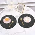 thumbnail image 1 of Snmubt Fabric Leather Round Table Mats Double Sided Placemats Hotel Household Western Food Mats Bowl Mats (Black), 1 of 6