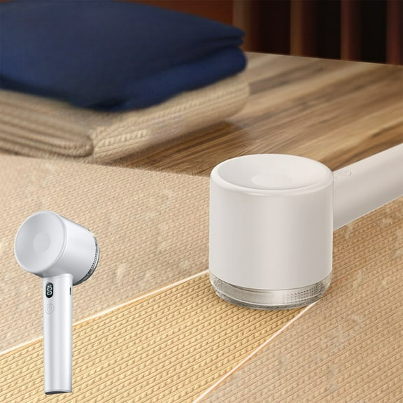 Snmubt Fabric Shaver And Lint Remover Rechargeable Model Sweater Defuzzer With 3 -Speeds Led Display Screen Battery Operated Clothes Fuzz (White)