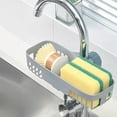 thumbnail image 1 of Snmubt Faucet Shelf Kitchen Sink Drainage Rack Dishwashing Rag Sponge Sink Organizer (Gray, Plastic), 1 of 6