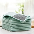 thumbnail image 1 of Snmubt Fine Fiber Cleaning Cloth for Wiping Glass Towels Kitchen Dishwashing Cloth Absorbent and Not Easily Shedding Hair Multifunctional Scouring Pad (Green, Cloth), 1 of 6
