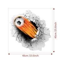 Snmubt Football Wall Decals, Wall Stickers Break Through The Wall, DIY Rugby Football Wall Decor for Boys Playroom Bedroom Classroom Living Room (Multicolor)