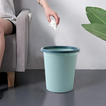 Snmubt Garbage Can Trash Can Pressure Trash Can Garbage Can Wastebaskets for Bathroom Bedroom Office Kitchen Small Space Living Trash Bin Garbage Bin (Light Blue, Plastic)