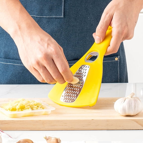 Snmubt Gray 2-in-1 Grater with Bottle Opener, Stainless Steel Handheld Cheese Shredder, Space-Saving Kitchen Tool
