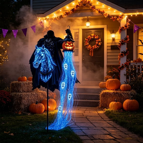 Grm Rappers Snmubt Grim Reaper Solar Stake Light, Blue LED Eyes with Cascading ...