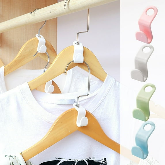 Snmubt Hanger Connecting Hooks 2024 New Space Saving Hangers For Closet Organizer And Storage Hanger Hooks Clothes Hanger Clips Plastic Hangers 4-Color Mixed (C)