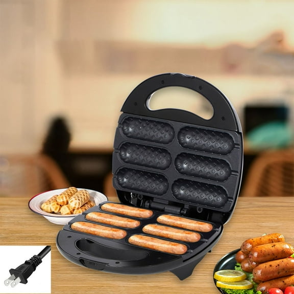 Snmubt Home Hot Dog Machine Sausage Grill Breakfast Machine Sausage Grill Ham Sausage Pan Grill (Black)