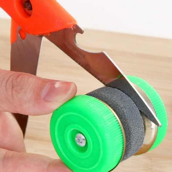 Snmubt Household Sharpening Stone Kitchen Double Sided Sharpening Stone with Base Non Slip Knife Sharpener Polishing Grinding Knife Sharpening Tool (Green, Plastic)