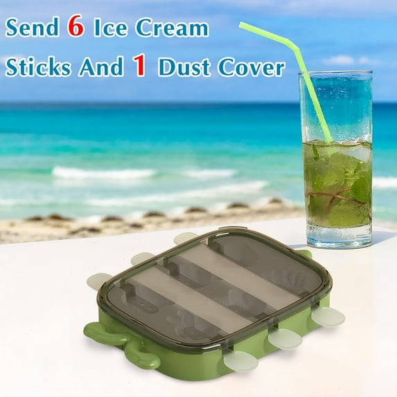 Snmubt Ice Cream Moldes Food Grade Household Made Popsicles Ice Cream Moldes DIY Stick Box Ice Moldes (Green)