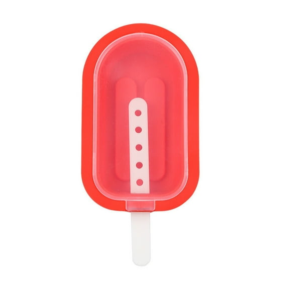 Snmubt Ice Cream Molds with Lid Sticks for Popsicle Ice Cream DIY Froze (Red)