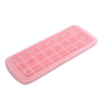 Snmubt Ice Making Mini 24 Ice Tray Home Ice Making with Lid (Pink)