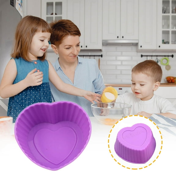 Snmubt Love Cake Chocolate Non-Stick Food Grade Molds for Chocolate Candy Jelly Ice Cubes Treats Cupcake Baking Molds (Purple)