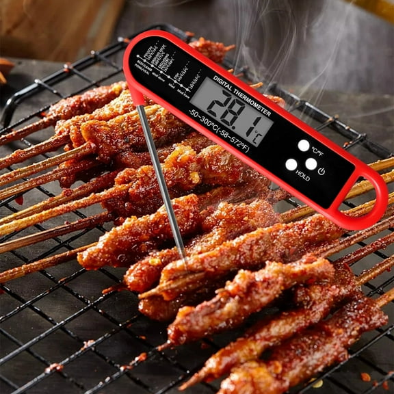 Snmubt Meat Thermometer Digital for Grilling and Cooking - Waterproof Ultra-Fast Instant Read Food thermometers with Backlight & Calibration for Kitchen, Deep Fry, BBQ, Grill, LCD (Red)