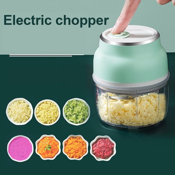Snmubt Mini Garlic Chopper Garlic Press Mincer Pepper Chili Vegetable Meat Grinde (Multicolor)