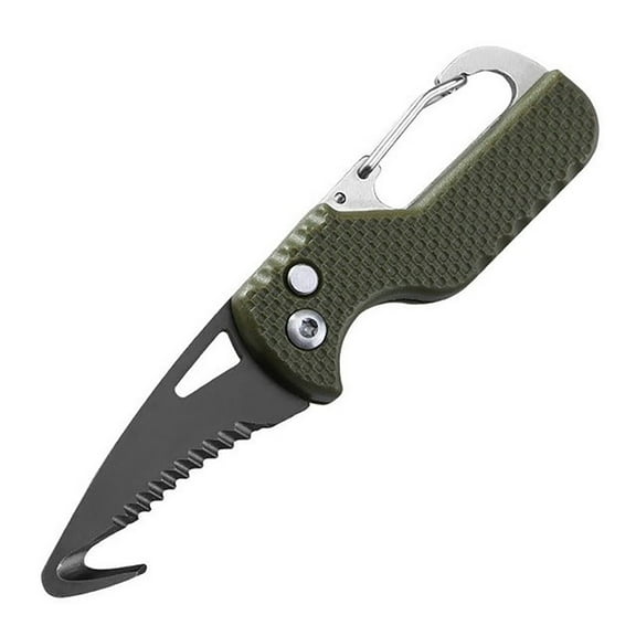 Snmubt Multifunctional Folding Box Knife Portable Unpacking Knife Car Emergency Survival Tool Folding Knife Outdoor Demolition Knife (Army Green)