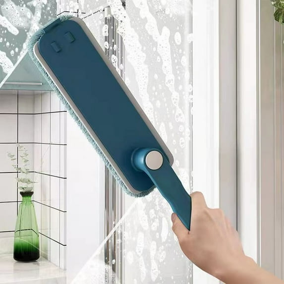 Snmubt Multifunctional Folding Cleaning Brush Detachable Fine Fiber Sweeping For Floor Tub Shower Tile Bathroom And Kitchen Counter Duster (Navy)