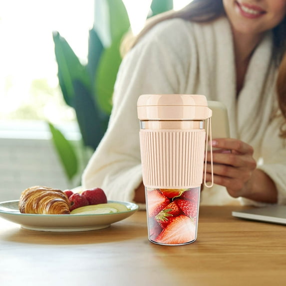 Snmubt Multifunctional Juicer Small Juicer Squeezed Juicer Automatic Portable Juicer Usb Battery Powered (Pink)