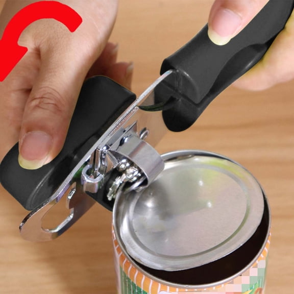 Snmubt Multifunctional Stainless Steel Powerful Can Opener Household Lid Opening Tool Can Opener, Kitchen Gadgets (Black, Plastic)