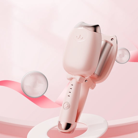 Snmubt Natural Curls Hair Curler Curling Wand Negative Hair Straightener Without Damaging Hair Curls Fast Heating Crimper Wand Curler In All Hair Type (Pink)
