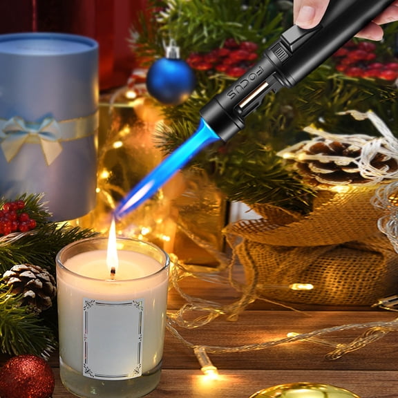 Snmubt Portable Adjustable Refillable Butane Jets Lighter Windproof Adjustable Flame Size 360 Degree Rotating Ignition Comes With A Built-In Bottle Opener (As Shown)