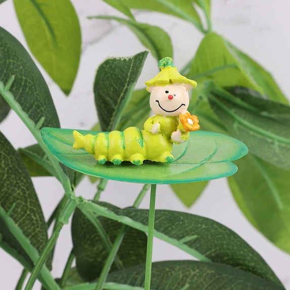 Snmubt Potted Flower Pot Plug-In Metal Small Garden Pile For Decoration Of Outdoor Garden Yard (E)