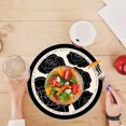 thumbnail image 1 of Snmubt Rose Round Placemat for Dining Table Rubber Table Mats Kitchen Accessories Decoration Placemat Home (Black, Rubber), 1 of 6