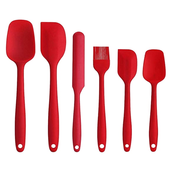 Snmubt Spatula Set Nonstick Scraper Kitchen Baking Cooking 6 Piece Gift New (Red)