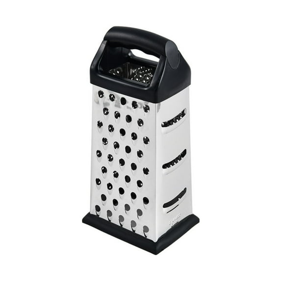 Snmubt Stainless Steel Four-sided Grater Multi-function Grater Four-in-one Grater Cheese Cheese Grater (Black)