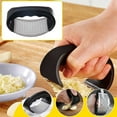 thumbnail image 1 of Snmubt Stainless Steel Garlic Press Garlic Masher Household Manual Garlic Mincer Stainless Steel Garlic Masher Kitchen Tool (Black, Stainless Steel), 1 of 6